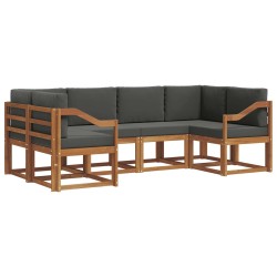 Ensemble de canapés d'extérieur 6 pcs Naturel et Anthracite 525566525566