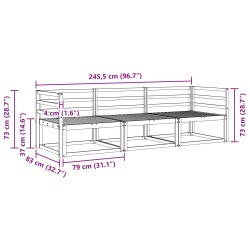 Ensemble de canapés d'extérieur 3 pcs Naturel 525571525571