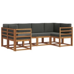 Ensemble de canapés d'extérieur 6 pcs Naturel et Anthracite 525577525577
