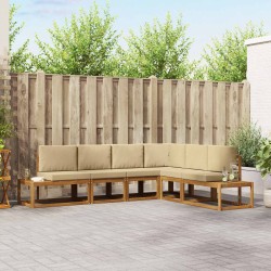 Ensemble de canapés d'extérieur 6 Pièce Naturel et Beige 525585525585