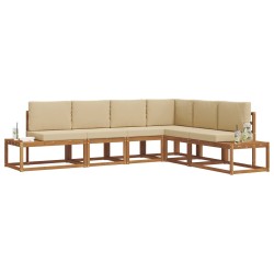 Ensemble de canapés d'extérieur 6 Pièce Naturel et Beige 525585525585
