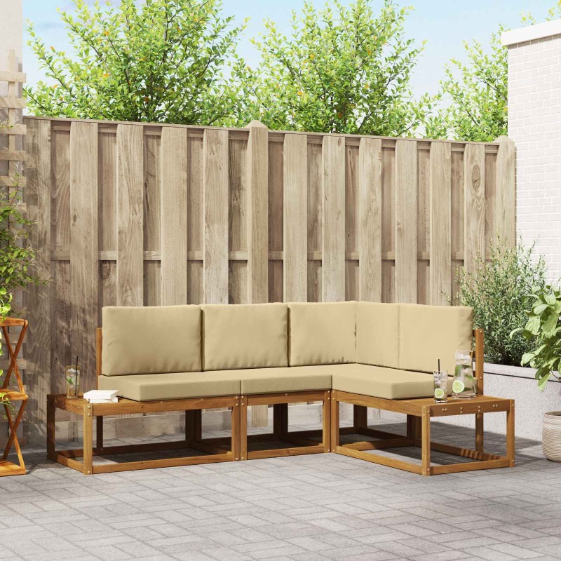 Ensemble de canapés d'extérieur 4 Pièce Naturel et Beige 525588525588