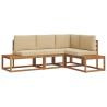 Ensemble de canapés d'extérieur 4 Pièce Naturel et Beige 525588525588