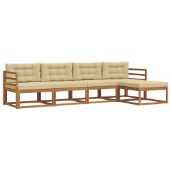 Ensemble de canapés d'extérieur 5 pcs Naturel et Beige 525590525590