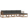 Ensemble de canapés d'extérieur 5 pcs Naturel et Anthracite 525591525591