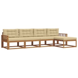 Ensemble de canapés d'extérieur 5 pcs Naturel et Beige 525592525592