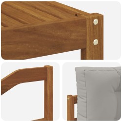 Ensemble de canapés d'extérieur 5 pcs Gris Naturel et Clair 525595525595
