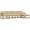 Ensemble de canapés d'extérieur 5 pcs Naturel et Beige 525599525599