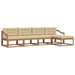 Ensemble de canapés d'extérieur 5 pcs Naturel et Beige 525601525601