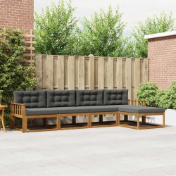 Ensemble de canapés d'extérieur 5 pcs Naturel et Anthracite 525603525603