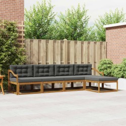 Ensemble de canapés d'extérieur 5 pcs Naturel et Anthracite 525604525604