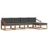 Ensemble de canapés d'extérieur 5 pcs Naturel et Anthracite 525604525604