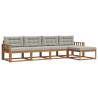 Ensemble de canapés d'extérieur 5 pcs Gris Naturel et Clair 525605525605