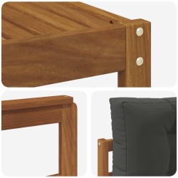 Ensemble de canapés d'extérieur 5 pcs Naturel et Anthracite 525608525608