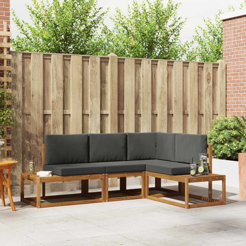 Ensemble de canapés d'extérieur 4 Pièce Naturel et Anthracite 525611525611