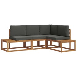 Ensemble de canapés d'extérieur 4 Pièce Naturel et Anthracite 525611525611