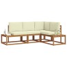 Ensemble de canapés d'extérieur 4 Pièce Naturel et Crème 525612525612