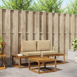 Ensemble de canapés d'extérieur avec coussin 3 pcs Naturel 525614525614