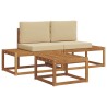 Ensemble de canapés d'extérieur avec coussin 3 pcs Naturel 525614525614