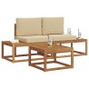 Ensemble de canapés d'extérieur avec coussin 3 pcs Naturel 525614525614