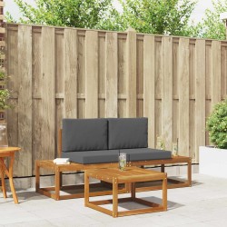 Ensemble de canapés d'extérieur avec coussin 3 pcs Naturel 525615525615