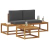 Ensemble de canapés d'extérieur avec coussin 3 pcs Naturel 525615525615