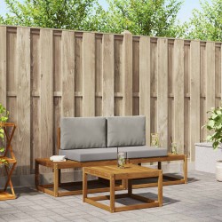 Ensemble de canapés d'extérieur avec coussin 3 pcs Naturel 525616525616