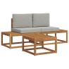 Ensemble de canapés d'extérieur avec coussin 3 pcs Naturel 525616525616