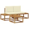 Ensemble de canapés d'extérieur avec coussin 3 pcs Naturel 525617525617