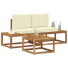 Ensemble de canapés d'extérieur avec coussin 3 pcs Naturel 525617525617