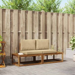 Ensemble de canapés d'extérieur avec coussin 2 pcs Naturel 525619525619