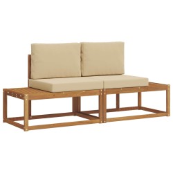 Ensemble de canapés d'extérieur avec coussin 2 pcs Naturel 525619525619
