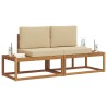 Ensemble de canapés d'extérieur avec coussin 2 pcs Naturel 525619525619