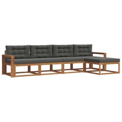 Ensemble de canapés d'extérieur 5 pcs Naturel et Anthracite 525624525624