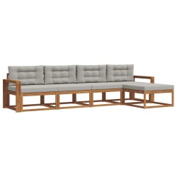 Ensemble de canapés d'extérieur 5 pcs Gris Naturel et Clair 525625525625
