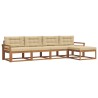 Ensemble de canapés d'extérieur 5 pcs Naturel et Beige 525627525627