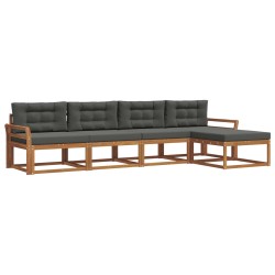 Ensemble de canapés d'extérieur 5 pcs Naturel et Anthracite 525629525629