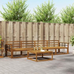 Ensemble de canapés d'extérieur 5 pcs Naturel 525631525631