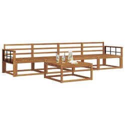 Ensemble de canapés d'extérieur 5 pcs Naturel 525631525631