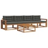 Ensemble de canapés d'extérieur 5 pcs Naturel et Anthracite 525632525632