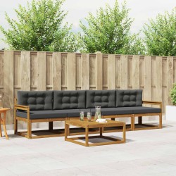 Ensemble de canapés d'extérieur 5 pcs Naturel et Anthracite 525633525633