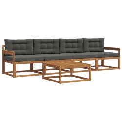 Ensemble de canapés d'extérieur 5 pcs Naturel et Anthracite 525633525633