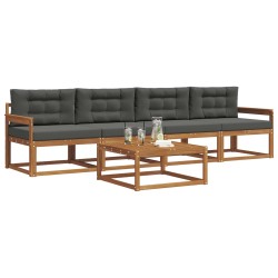 Ensemble de canapés d'extérieur 5 pcs Naturel et Anthracite 525633525633