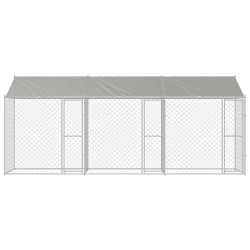 Cage pour chien avec toit Argenté 600 x 200 x 256 cm 525636525636