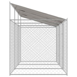 Cage pour chien avec toit Argenté 600 x 200 x 256 cm 525636525636
