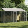 Cage pour chien avec toit Argenté 400 x 200 x 256 cm 525637525637