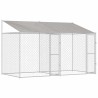 Cage pour chien avec toit Argenté 400 x 200 x 256 cm 525637525637
