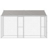 Cage pour chien avec toit Argenté 400 x 200 x 256 cm 525637525637