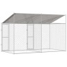 Cage pour chien avec toit Argenté 400 x 200 x 256 cm 525637525637
