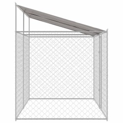 Cage pour chien avec toit Argenté 400 x 200 x 256 cm 525644525644